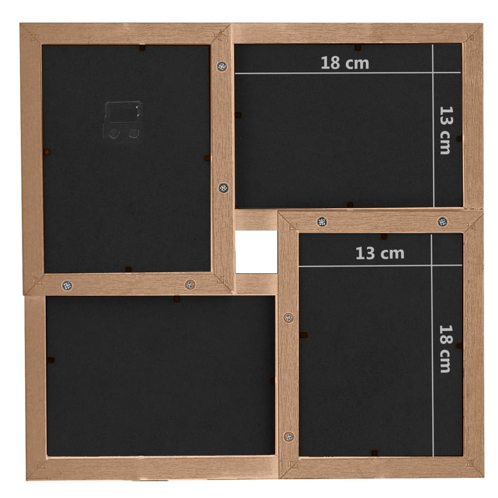 Fotorammekollasj for 24x(13x18 cm) bilde lysebrun MDF