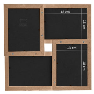 Fotorammekollasj for 24x(13x18 cm) bilde lysebrun MDF