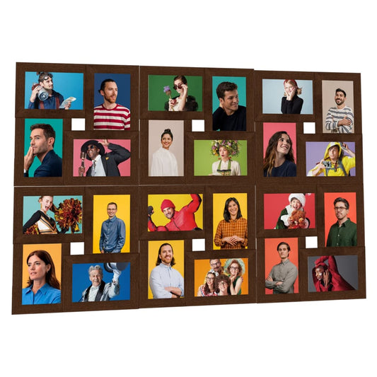 Fotorammekollasj for 24x(10x15 cm) bilde mørkebrun MDF