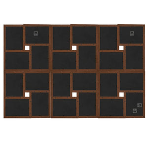Fotorammekollasj for 24x(10x15 cm) bilde mørkebrun MDF