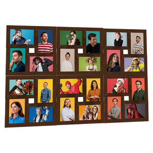 Fotorammekollasj for 24x(13x18 cm) bilde mørkebrun MDF