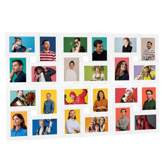 Fotorammekollasj for 24x(10x15 cm) bilde hvit MDF