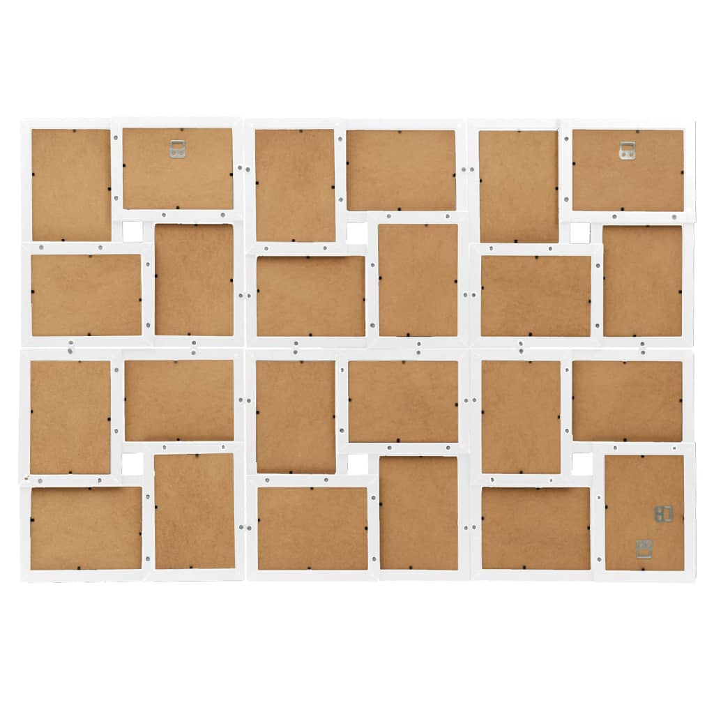 Fotorammekollasj for 24x(13x18 cm) bilde hvit MDF
