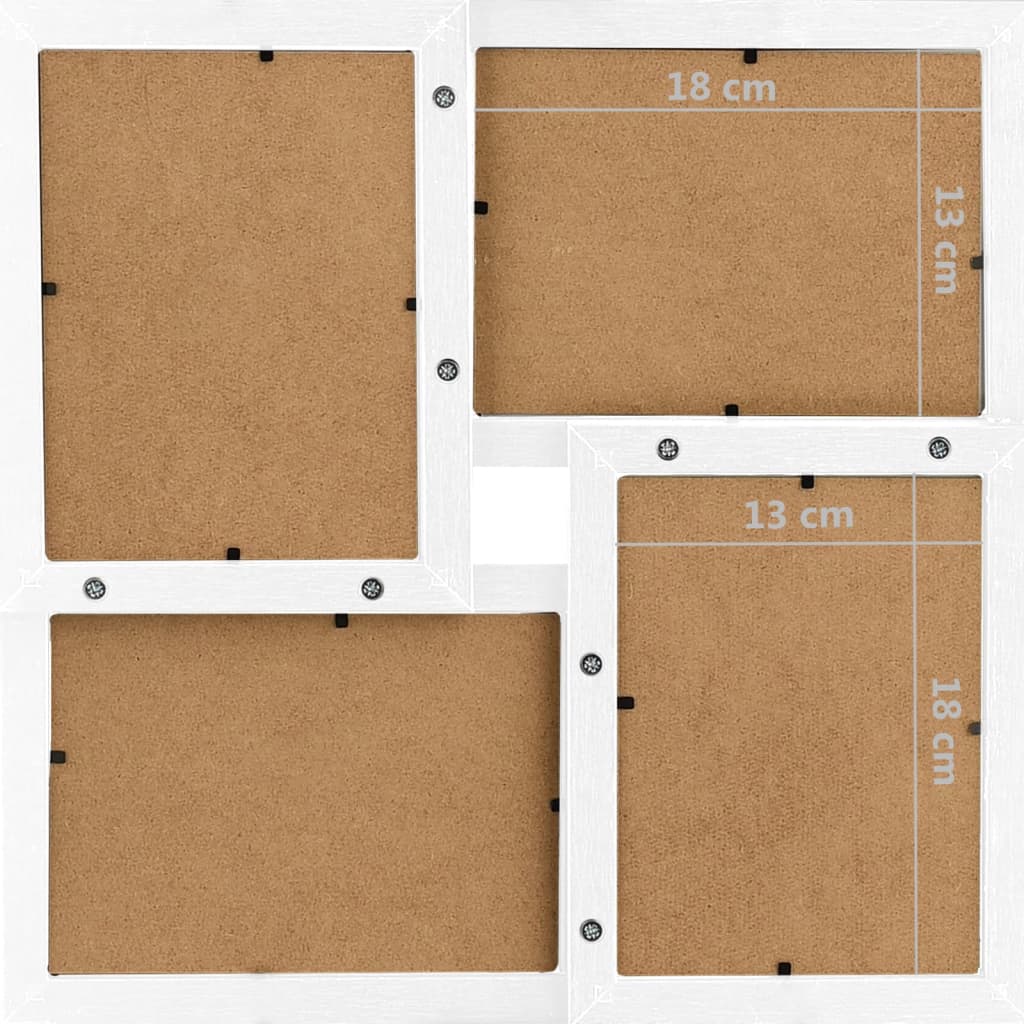 Fotorammekollasj for 24x(13x18 cm) bilde hvit MDF