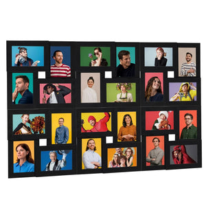 Fotorammekollasj for 24x(13x18 cm) bilde svart MDF