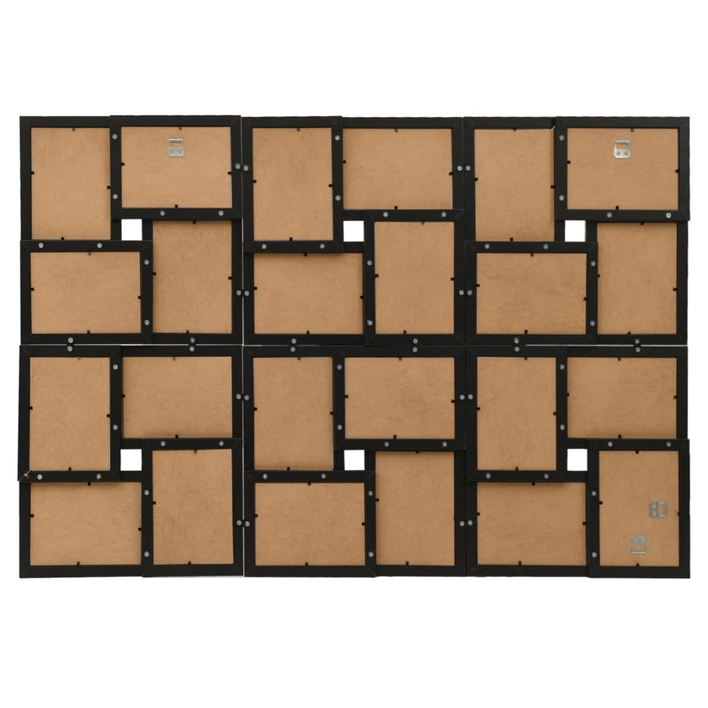 Fotorammekollasj for 24x(13x18 cm) bilde svart MDF