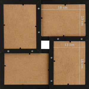 Fotorammekollasj for 24x(13x18 cm) bilde svart MDF