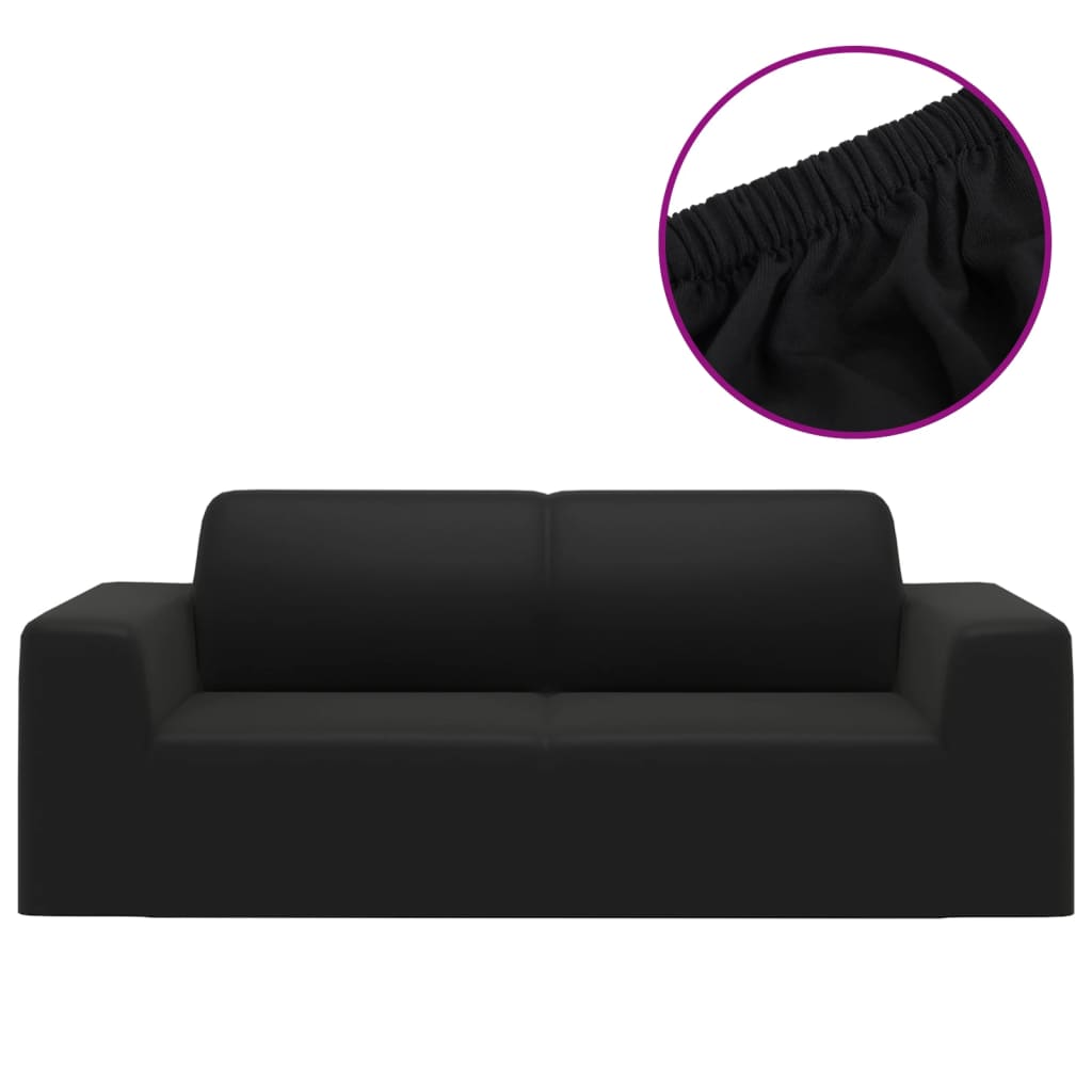 2-seater sofa cover polyester black