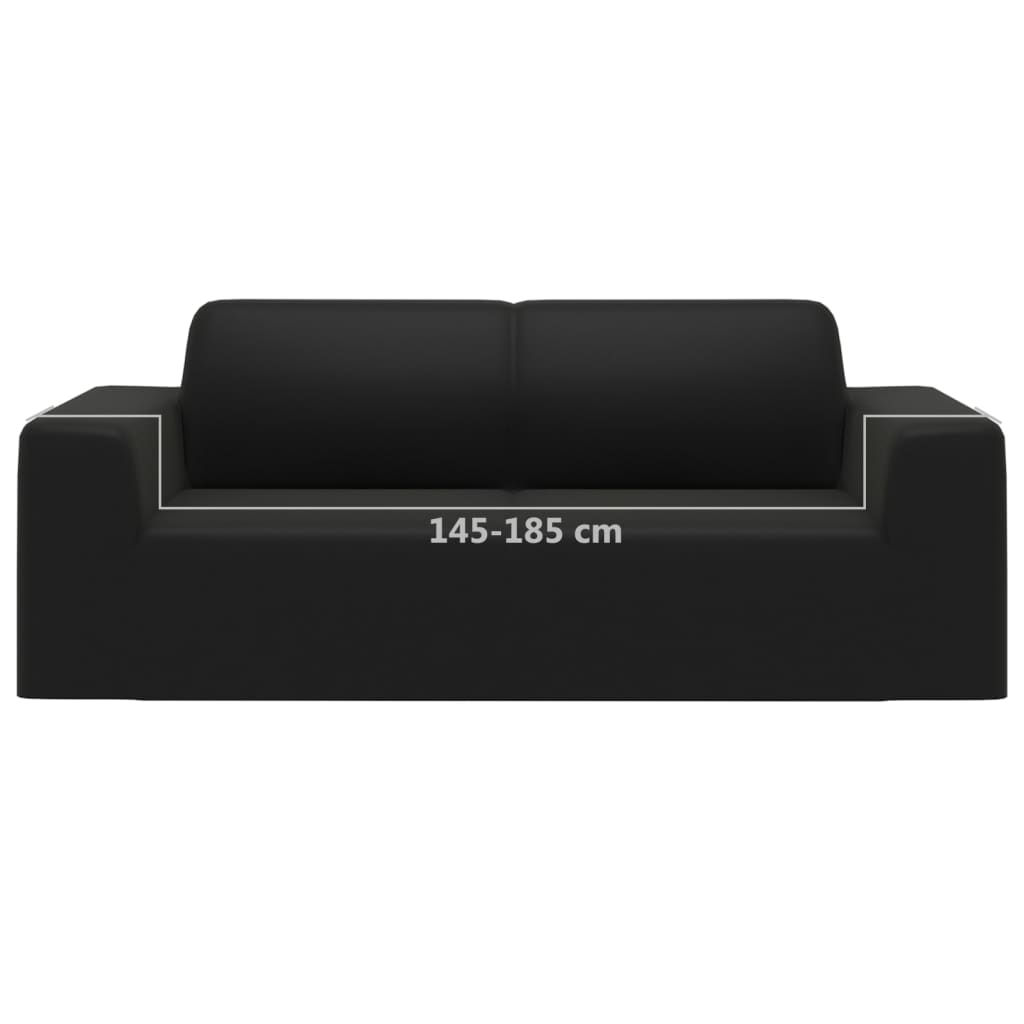 2-seater sofa cover polyester black