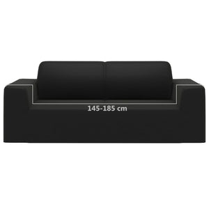 2-seater sofa cover polyester black