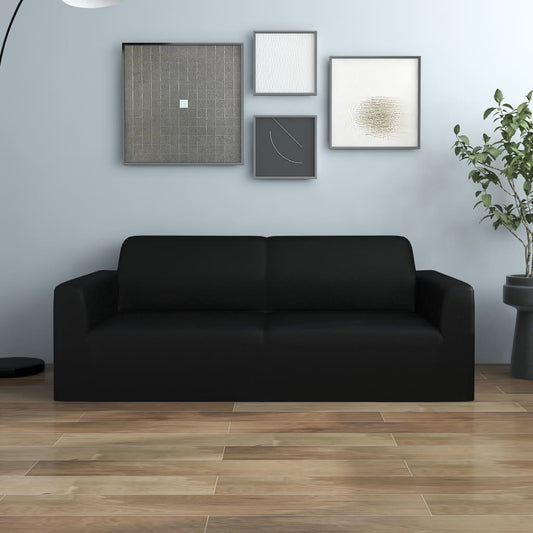 2-seater sofa cover polyester black