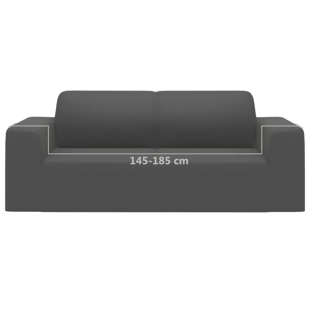 2-seater sofa cover polyester anthracite