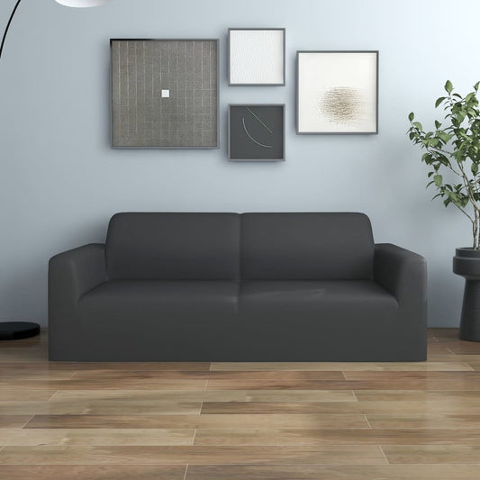 2-seater sofa cover polyester anthracite