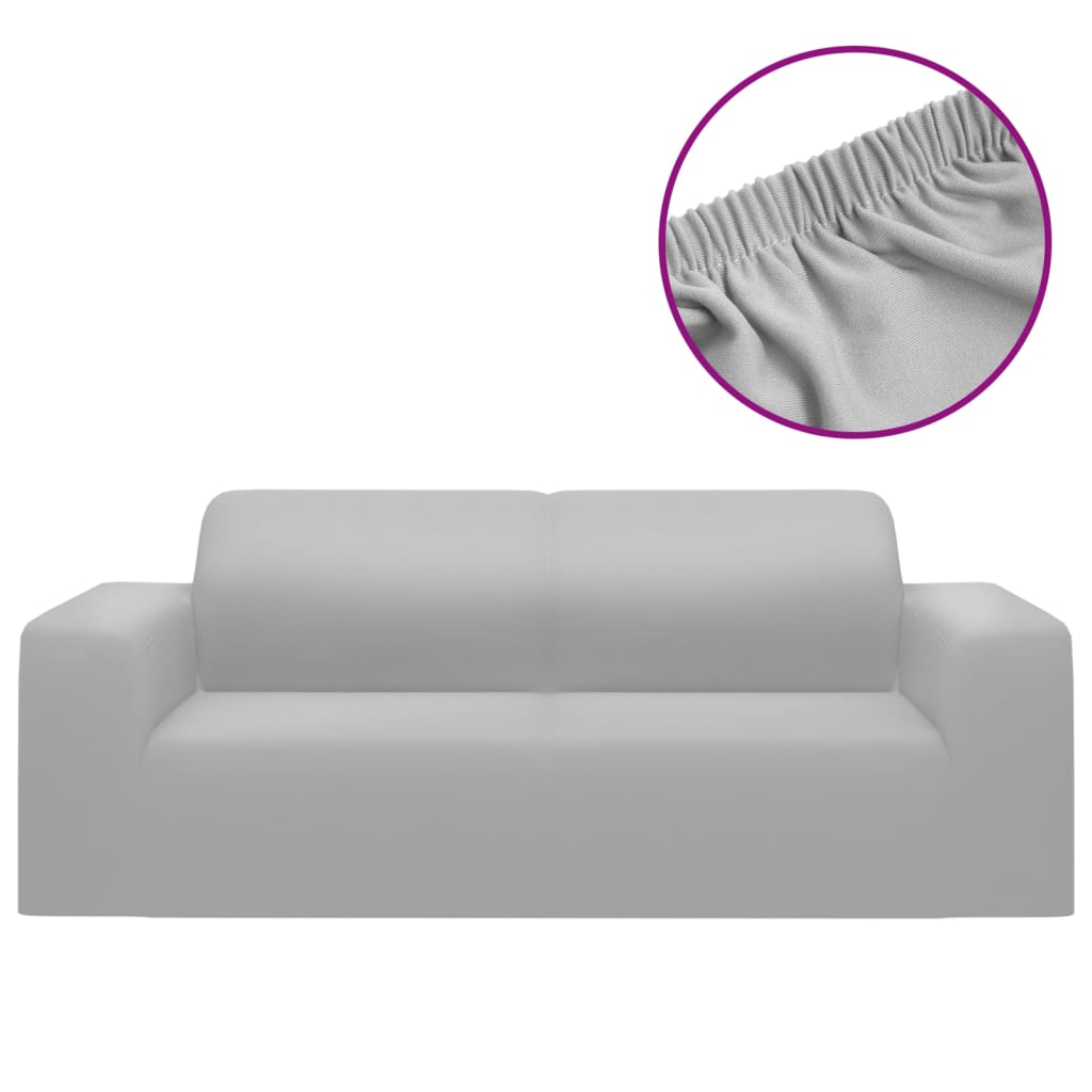 2-seater sofa cover polyester grey