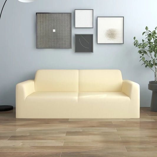 2-seater sofa cover polyester cream white