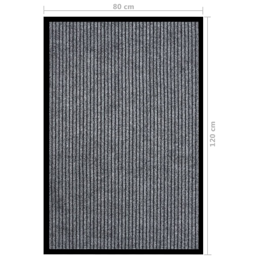 Dørmatte stripet grå 80x120 cm