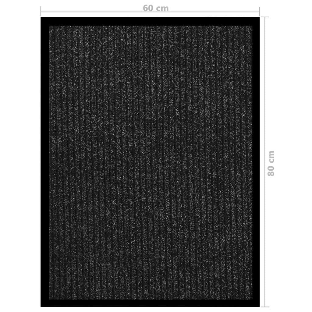 Dørmatte stripet antrasitt 60x80 cm