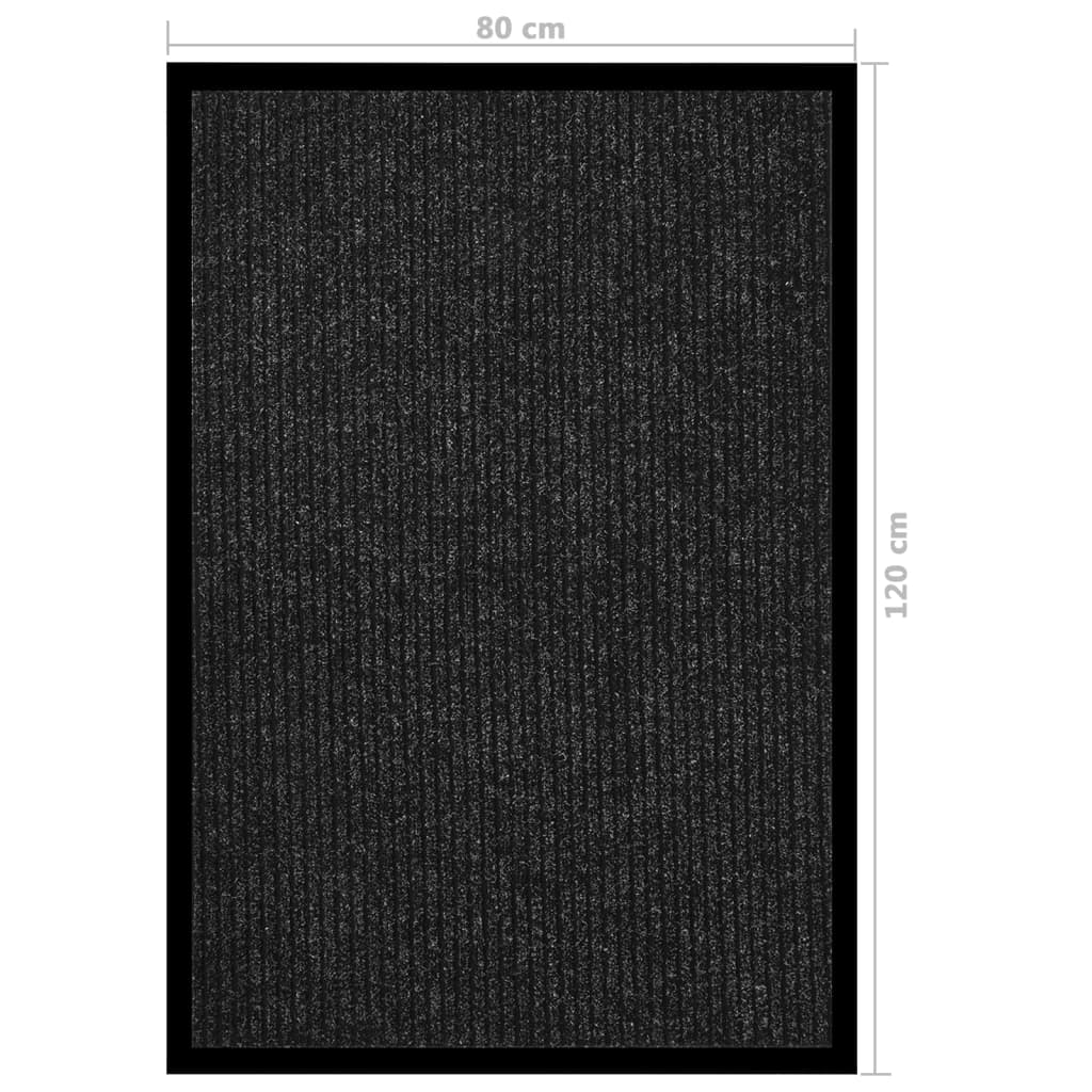 Dørmatte stripet antrasitt 80x120 cm