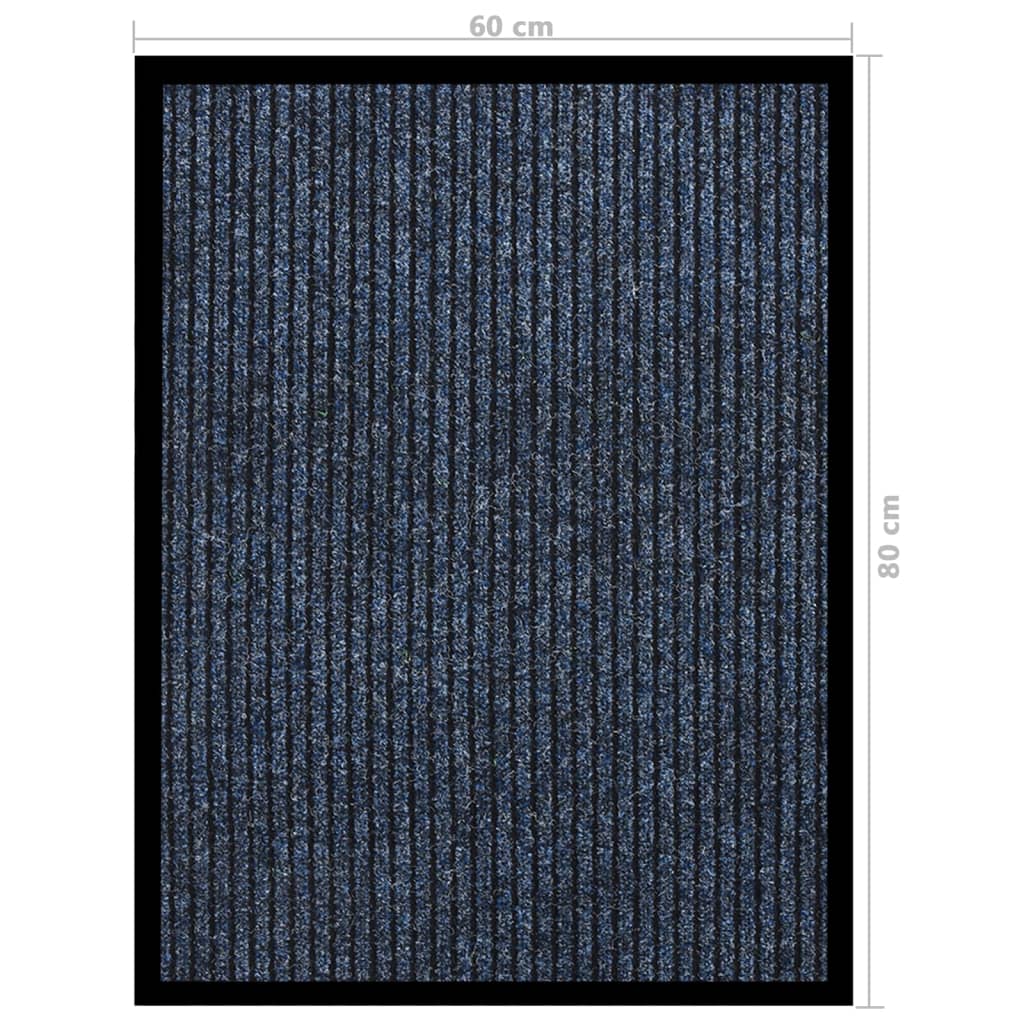 Dørmatte stripet blå 60x80 cm