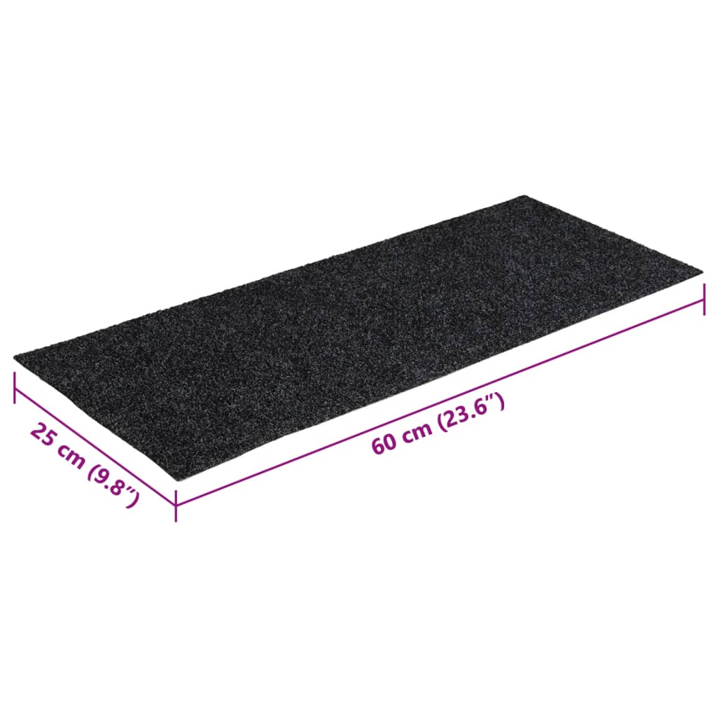 Selvklebende trappematter 15 stk 60x25 cm grå