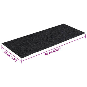 Selvklebende trappematter 15 stk 60x25 cm grå