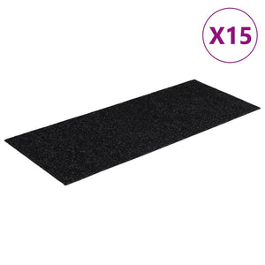 Selvklebende trappematter 15 stk 60x25 cm svart