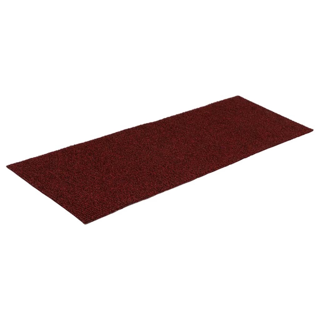 Selvklebende trappematter 15 stk 60x25 cm rød