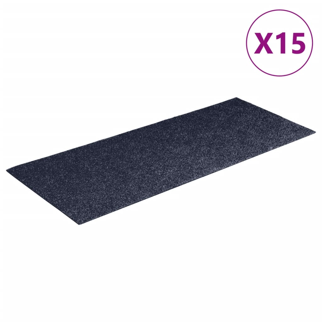 Selvklebende trappematter 15 stk 60x25 cm gråblå