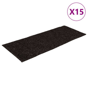 Selvklebende trappematter 15 stk 60x25 cm brun