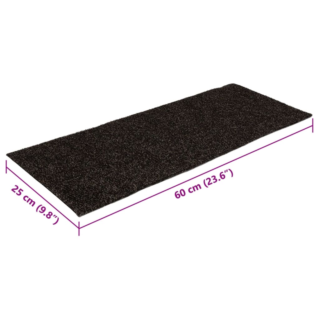 Selvklebende trappematter 15 stk 60x25 cm brun