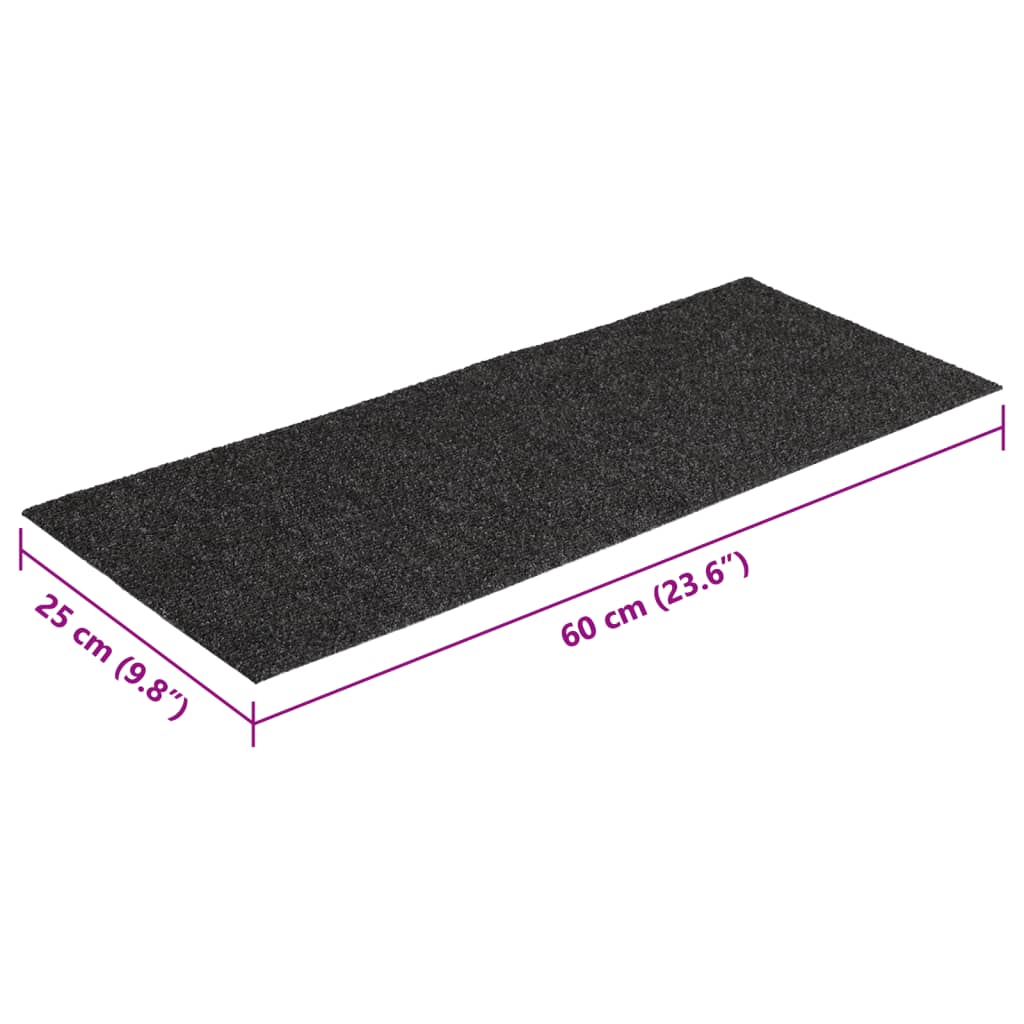 Selvklebende trappematter 15 stk 60x25 cm antrasitt