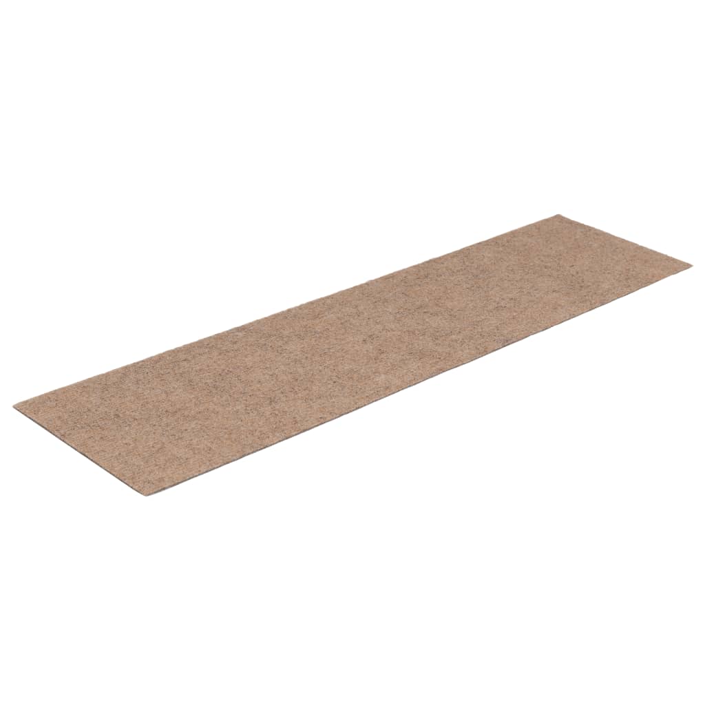 Selvklebende trappematter 15 stk 76x20 cm lysebrun