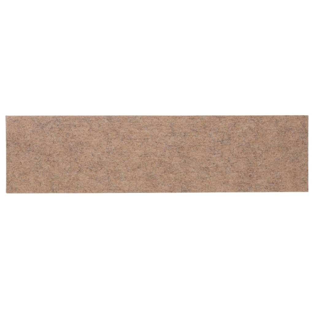 Selvklebende trappematter 15 stk 76x20 cm lysebrun