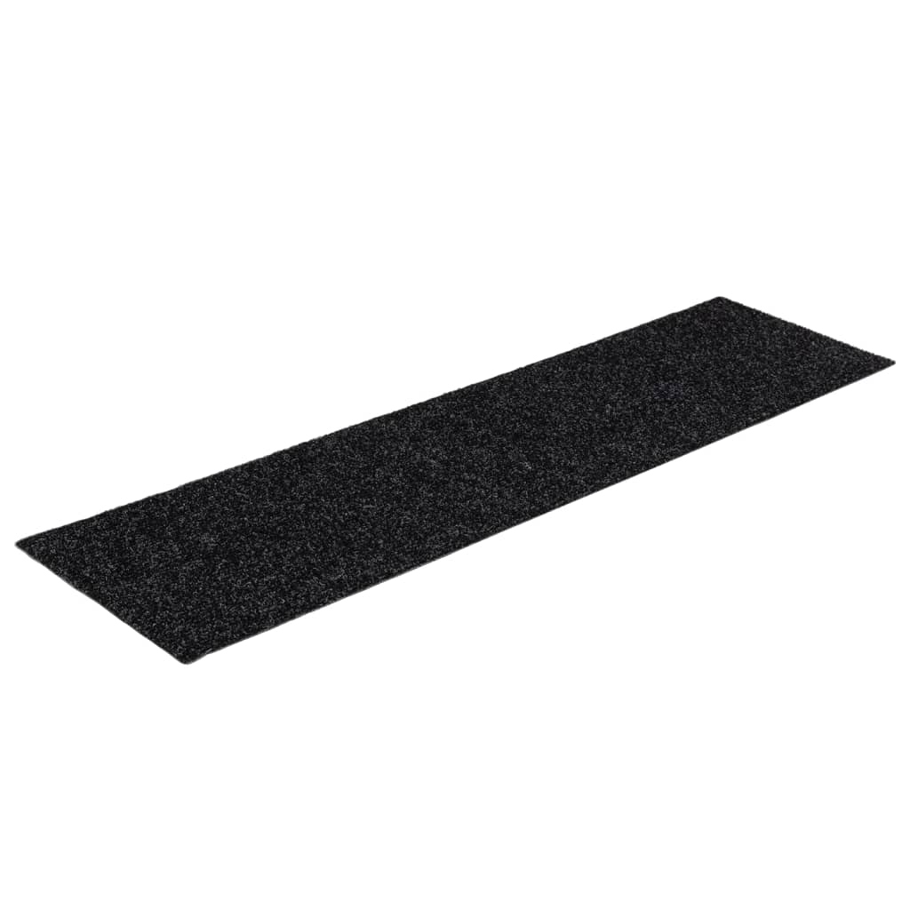 Selvklebende trappematter 15 stk 76x20 cm svart