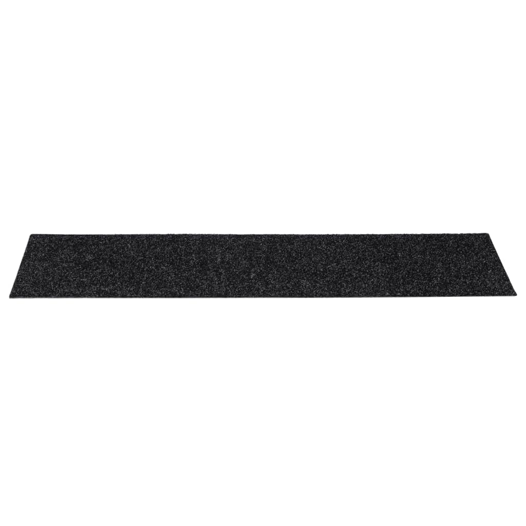 Selvklebende trappematter 15 stk 76x20 cm svart