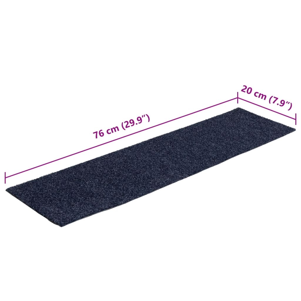 Selvklebende trappematter 15 stk 76x20 cm gråblå