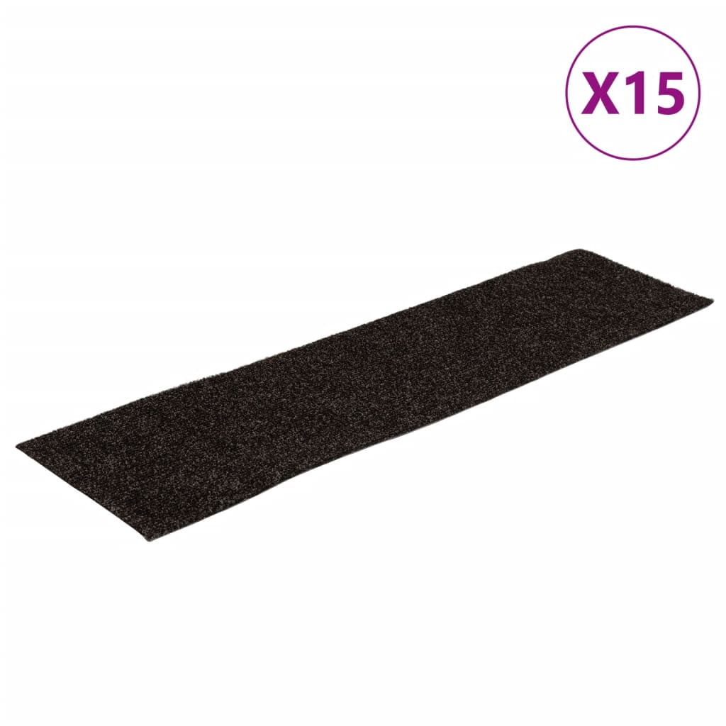 Selvklebende trappematter 15 stk 76x20 cm brun
