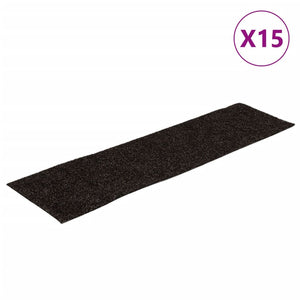 Selvklebende trappematter 15 stk 76x20 cm brun