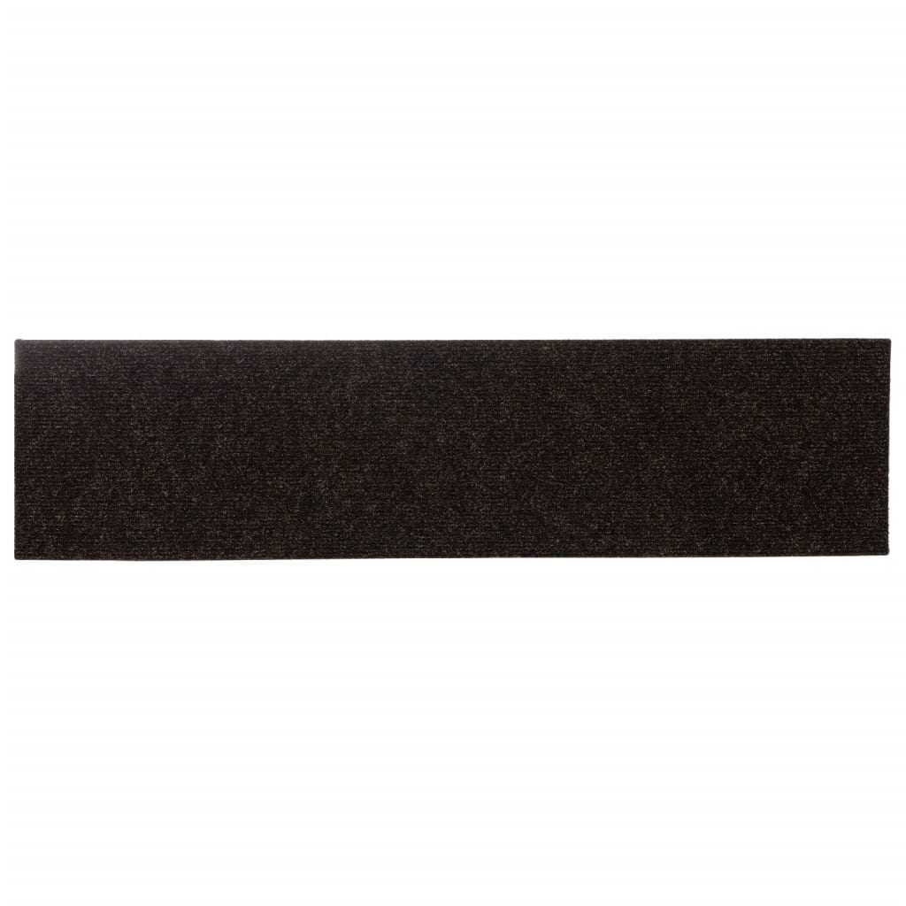 Selvklebende trappematter 15 stk 76x20 cm mørkebrun