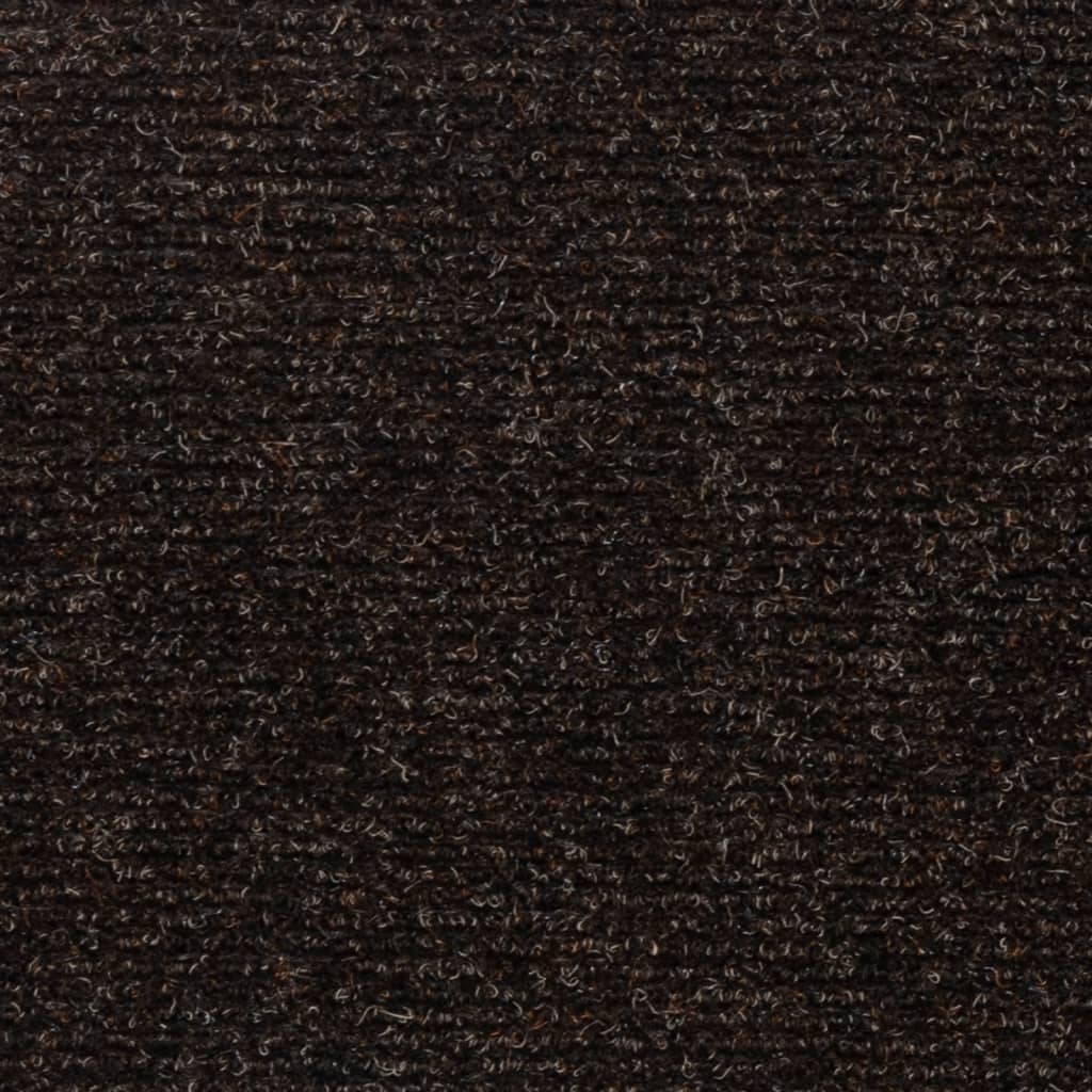 Selvklebende trappematter 15 stk 76x20 cm mørkebrun