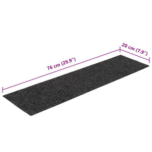 Selvklebende trappematter 15 stk 76x20 cm antrasitt