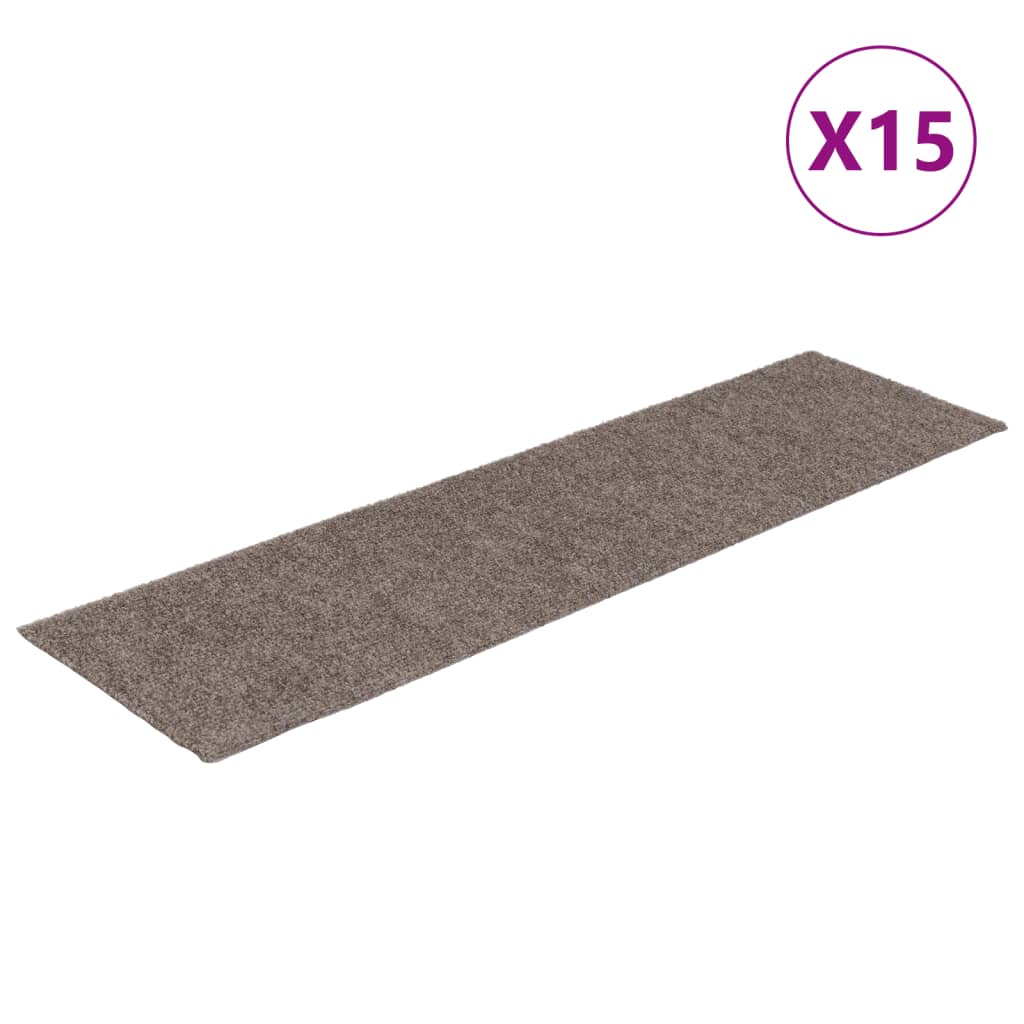 Selvklebende trappematter 15 stk 76x20 cm kremhvit