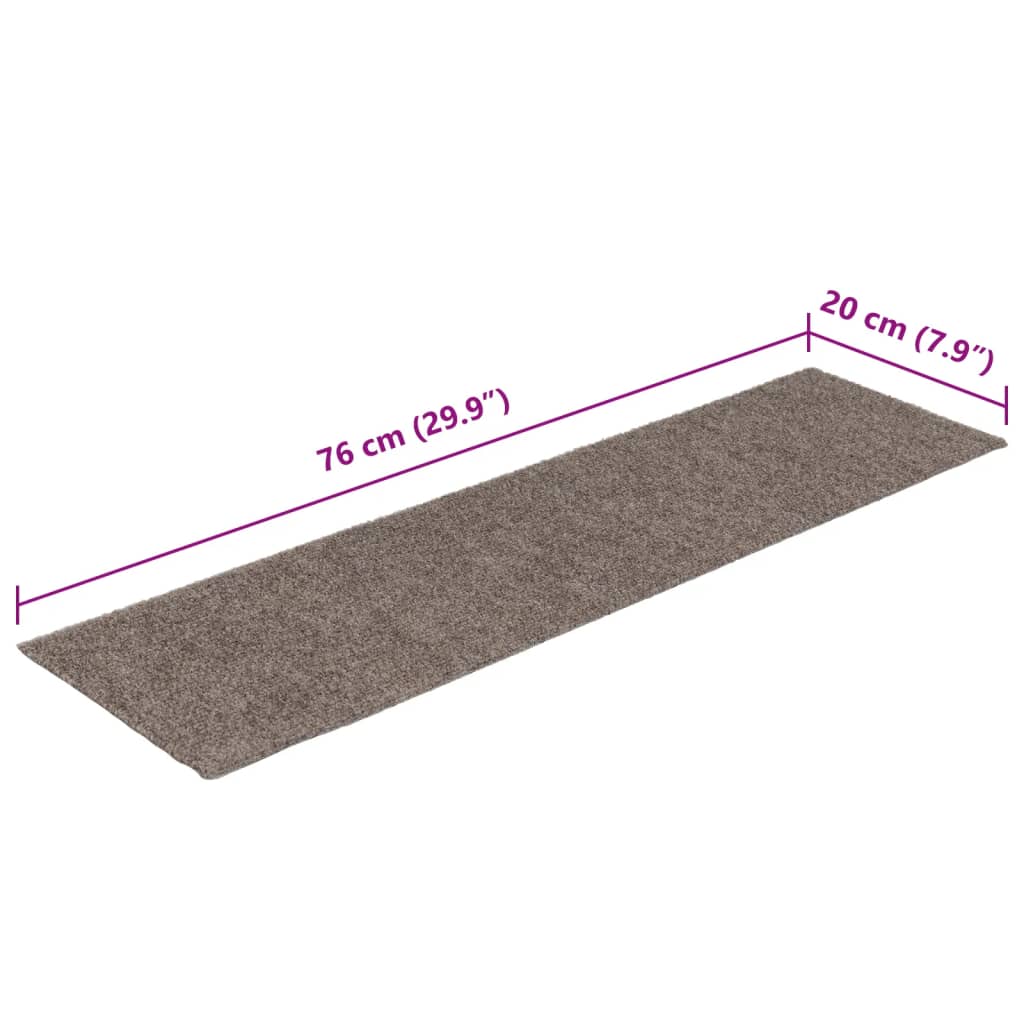 Selvklebende trappematter 15 stk 76x20 cm kremhvit