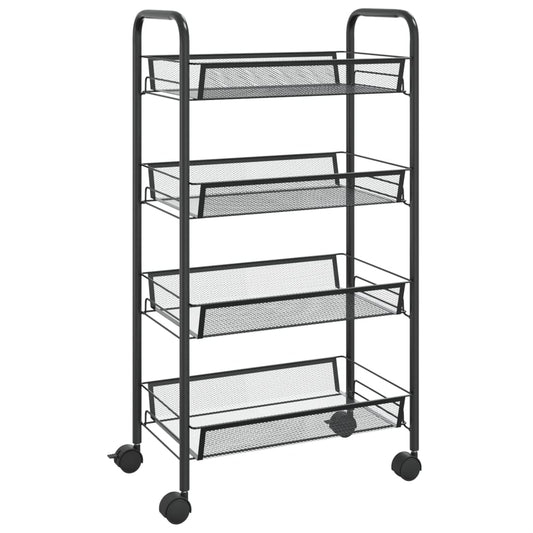 4-tier kitchen trolley black 46x26x85 cm iron