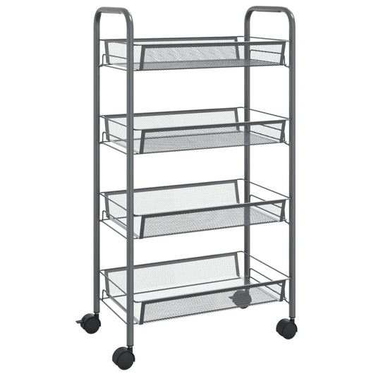 4-tier kitchen trolley gray 46x26x85 cm iron