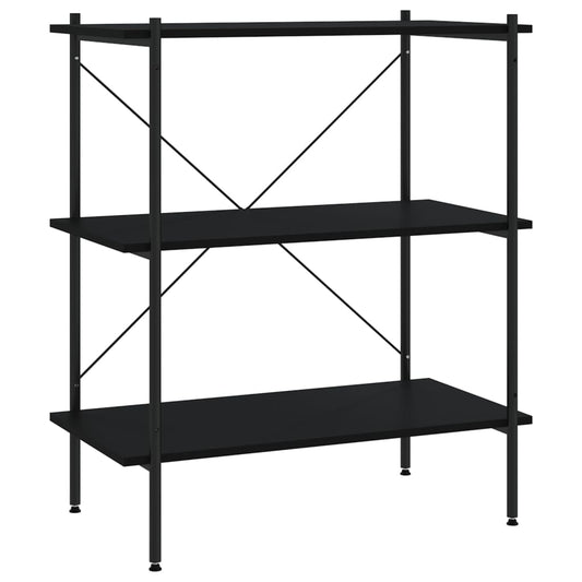 3-tier shelving unit black 80x40x92 cm