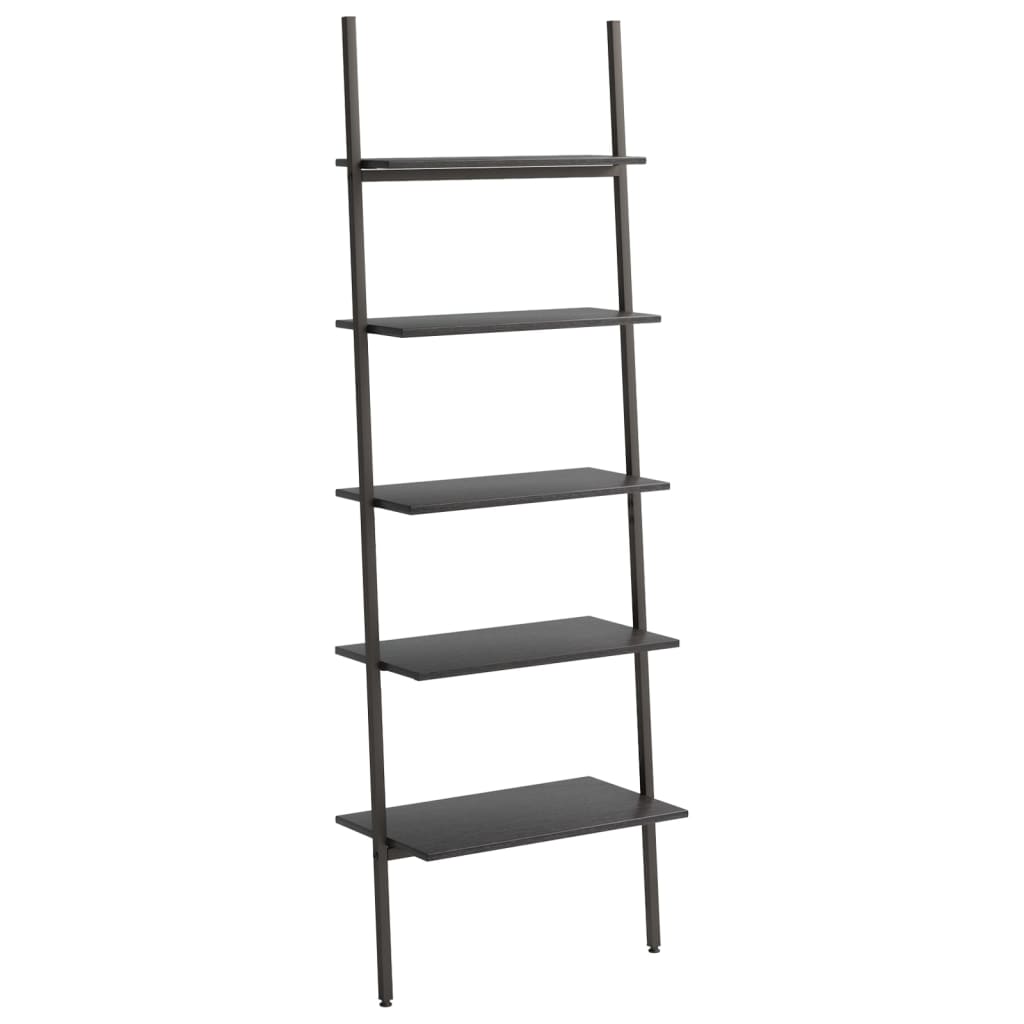 Ladder shelves 5 tiers black 64x34x185.5 cm