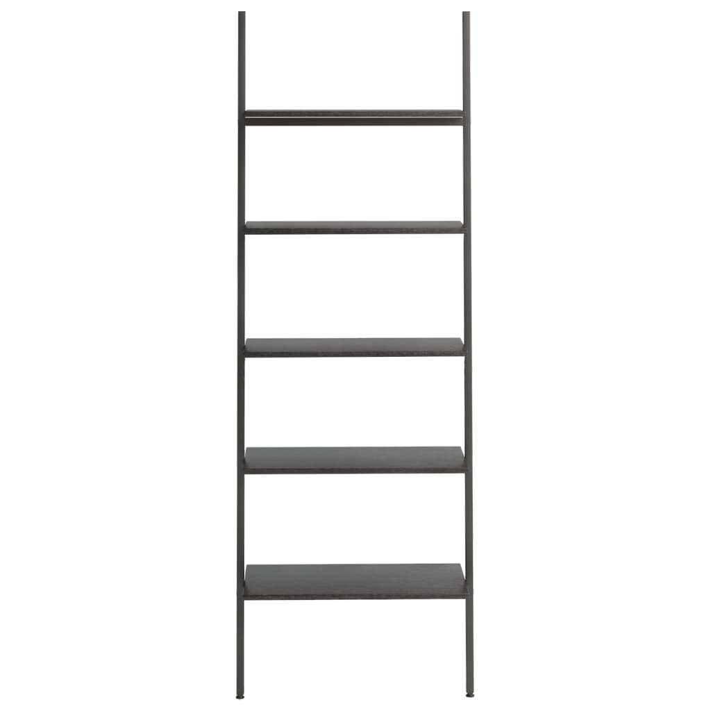 Ladder shelves 5 tiers black 64x34x185.5 cm