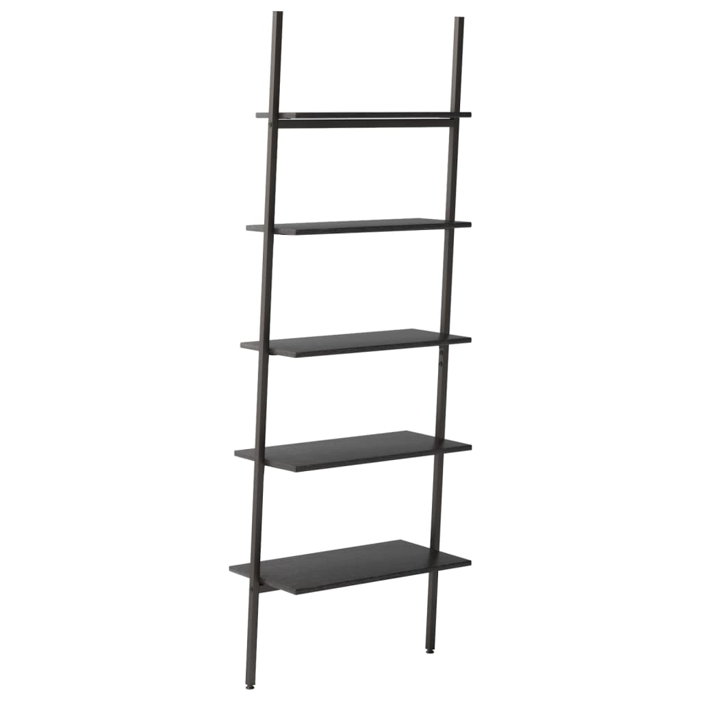 Ladder shelves 5 tiers black 64x34x185.5 cm