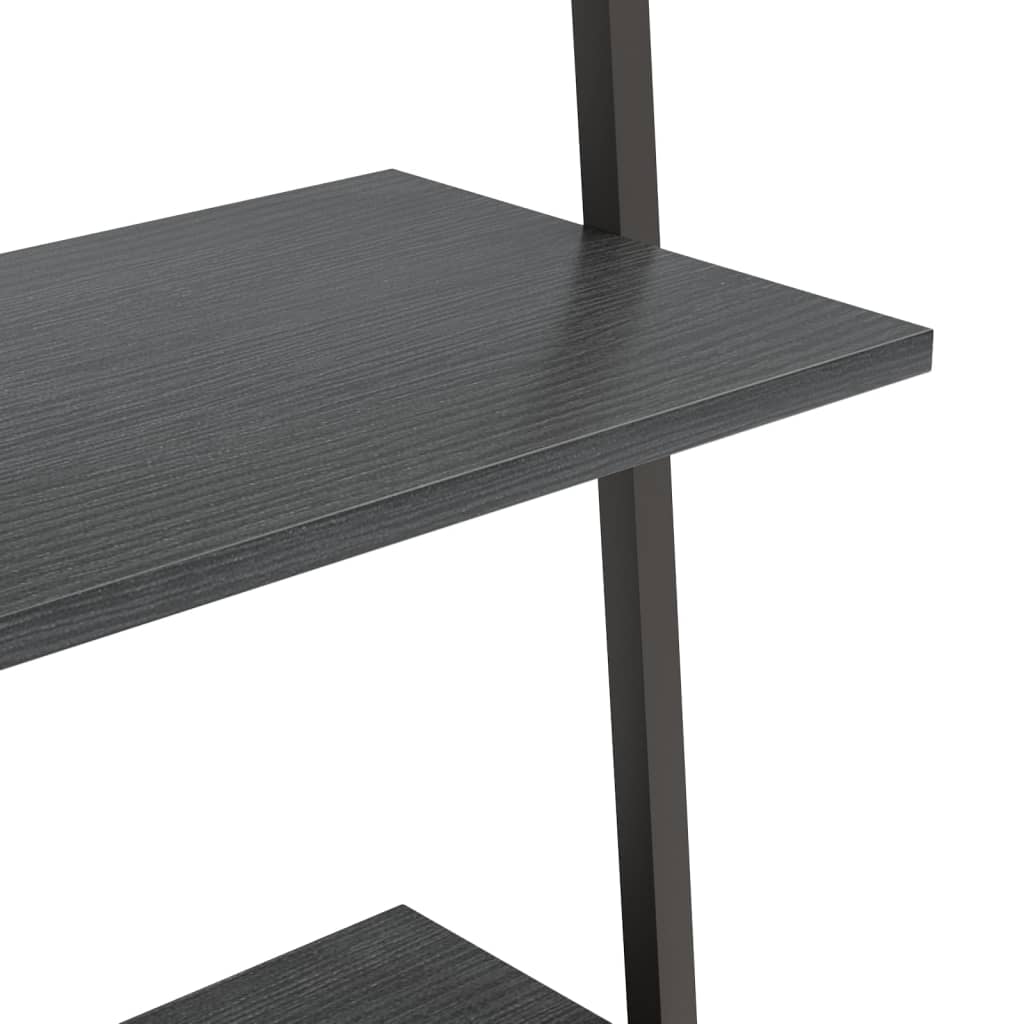 Ladder shelves 5 tiers black 64x34x185.5 cm